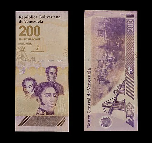 روی اسکناس — 200 bolívares ونزوئلا