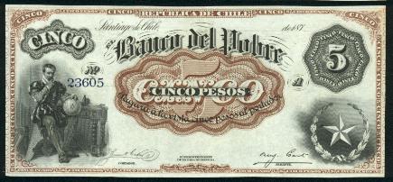 روی اسکناس — 5 peso شیلی