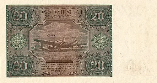 پشت اسکناس — 20 złotych لهستان