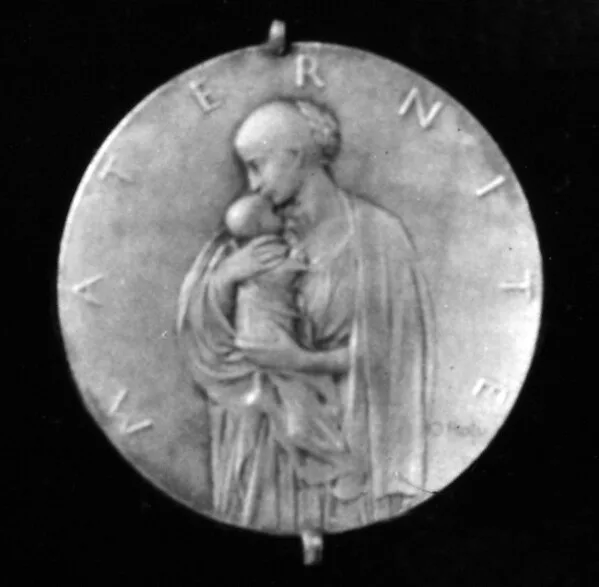 Memorial of Baptism of the Artist's Son, Jean Georges Emile Roty — تصویر رکورد موزهٔ متروپولیتن (دسترسی آزاد)