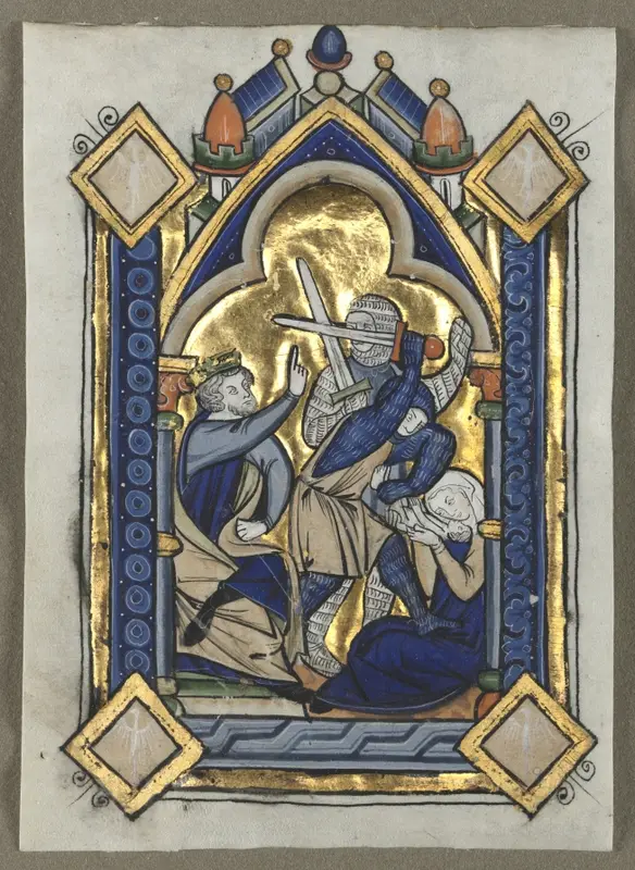 Leaf Excised from a Psalter: Massacre of the Innocents — تصویر رکورد موزهٔ هنر کلیولند (دسترسی آزاد)