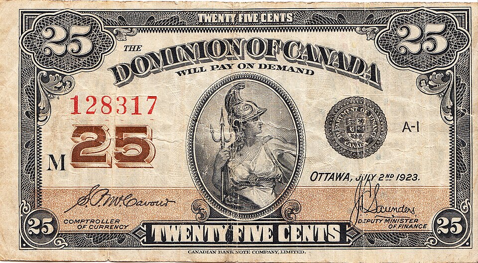 پشت اسکناس — 25 cent کانادا