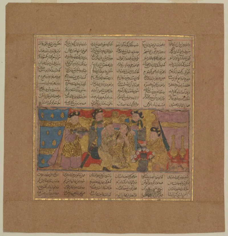 Zal with Rudaba in her chamber, from the Book of Kings (Shahnama) by Firdausi — تصویر رکورد یوروپیانا