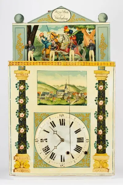 Flötenuhr mit Figurenautomat, Schwarzwald, um 1840 — تصویر رکورد یوروپیانا