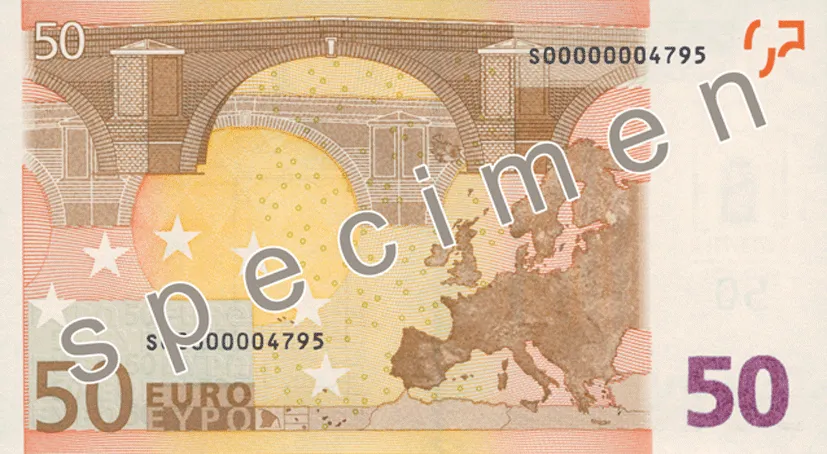 پشت اسکناس €50 یورو