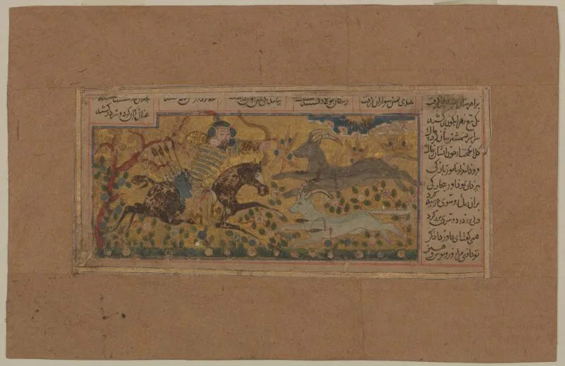 Isfandiyar slays the horned wolves (kargs), from the Book of Kings (Shahnama) by Firdausi — تصویر رکورد یوروپیانا
