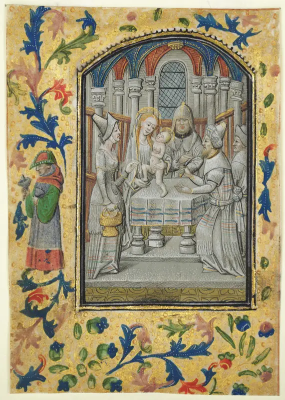 Leaf from a Book of Hours: Presentation in the Temple — تصویر رکورد موزهٔ هنر کلیولند (دسترسی آزاد)