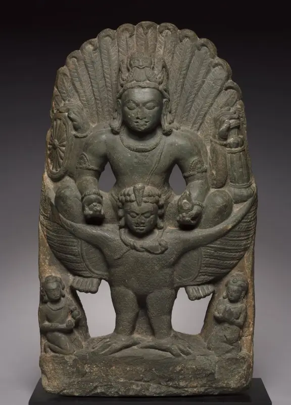 Vishnu Riding on Garuda — تصویر رکورد موزهٔ هنر کلیولند (دسترسی آزاد)