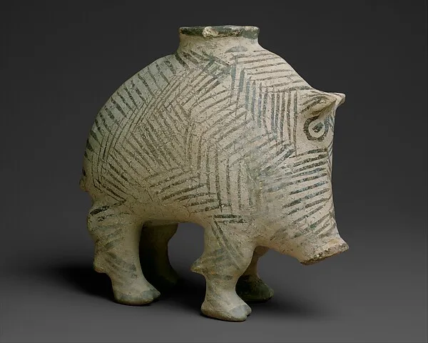 Vessel in the form of a boar — تصویر رکورد موزهٔ متروپولیتن (دسترسی آزاد)