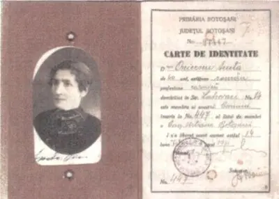 carnet de identitate care a aparținut Anetei Onicescu, mama matematicianului Octav Onicescu — تصویر رکورد یوروپیانا