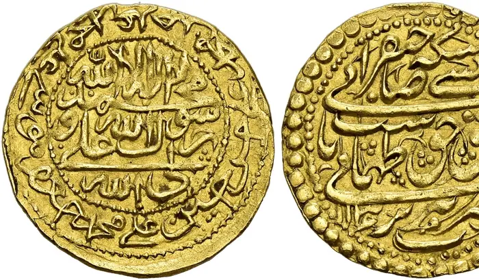 روی و پشت «۱ اشرفی — شاه تهماسب دوم صفوی، ۱۷۲۴–۱۷۳۰ م» — عکس رکورد کاتالوگ نومیستا