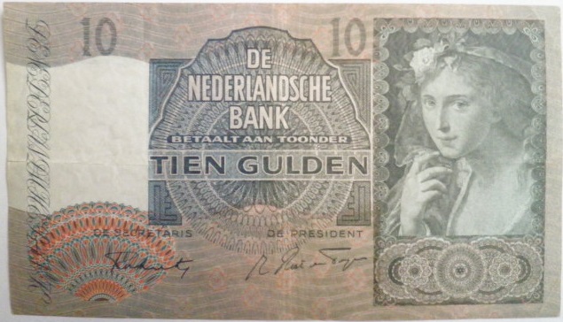 روی اسکناس — 10 gulden هلند