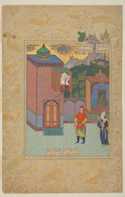 Rudaba lets down her hair for Zal, from the Book of Kings (Shahnama) by Firdausi — تصویر رکورد یوروپیانا