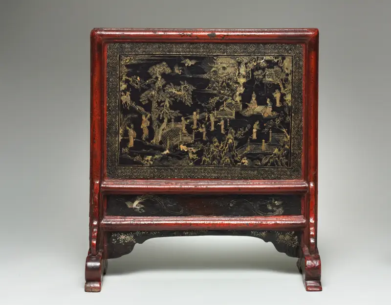 Table Screen:  The Peach Blossom Spring, Land of the Immortals — تصویر رکورد موزهٔ هنر کلیولند (دسترسی آزاد)