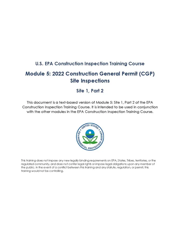 EPA Construction Inspection Training Course, Module 5: Site 1 Part 2 — تصویر رکورد ویکیداده