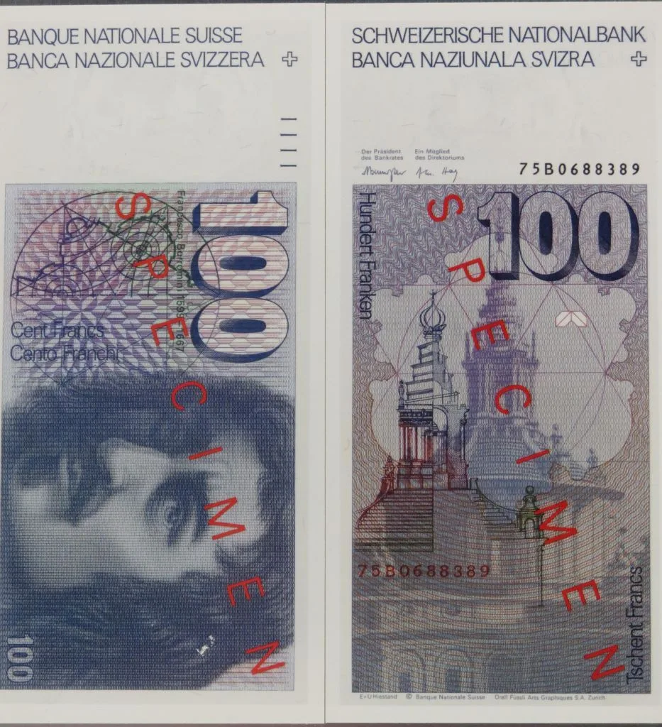 Banknote Fr 100, historisch, 1976 — تصویر رکورد یوروپیانا