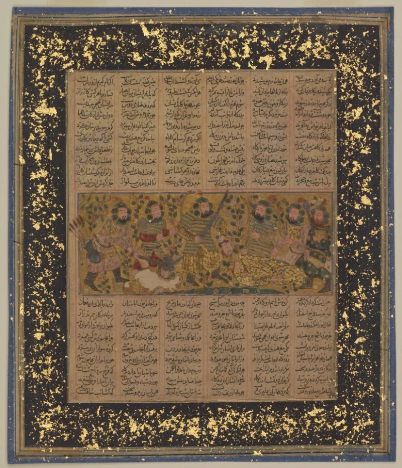 Isfandiyar kills Arjasp, from the Book of Kings (Shahnama) by Firdausi — تصویر رکورد یوروپیانا