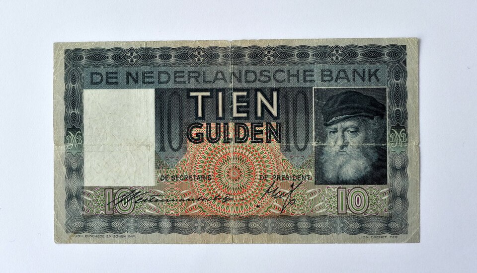 روی اسکناس — 10 gulden هلند