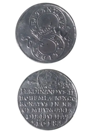 Medalie (jeton) dedicată încoronării lui Ferdinand al II-lea ca rege al Ungariei — تصویر رکورد یوروپیانا — شمارهٔ رکورد ab59effb