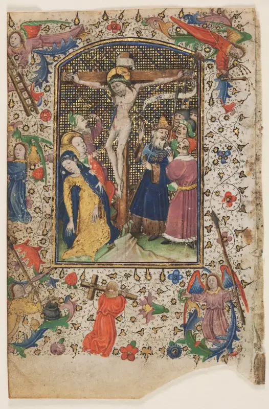 Leaf from a Book of Hours: The Crucifixion — تصویر رکورد موزهٔ هنر کلیولند (دسترسی آزاد)