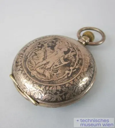 Silberne Herrntaschenuhr (Tulla), Ankerwerk, Kronenaufzug — تصویر رکورد یوروپیانا