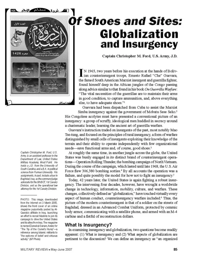 Of Shoes and Sites: Globalization and Insurgency — تصویر رکورد ویکیداده