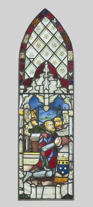 Stained Glass Panel with Male Donor — تصویر رکورد موزهٔ هنر کلیولند (دسترسی آزاد)