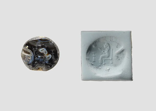 Stamp seal (scaraboid) with deity (?) — تصویر رکورد موزهٔ متروپولیتن (دسترسی آزاد)