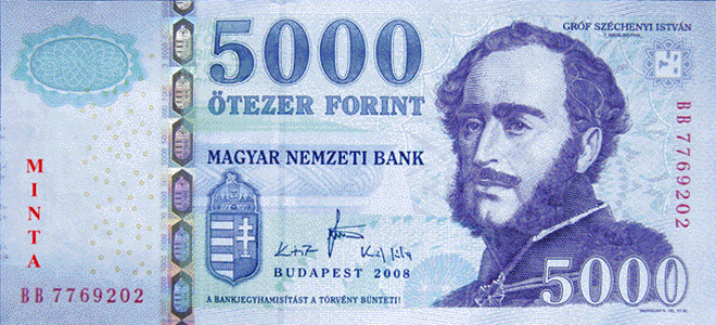 روی اسکناس — 5000 فورینت مجارستان