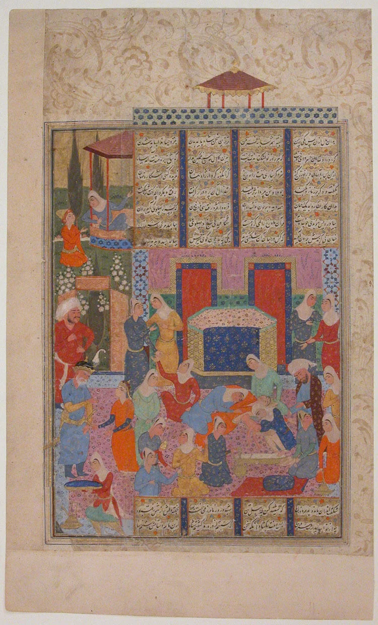 "Birth of Rustam", Folio from a Shahnama (Book of Kings) — تصویر رکورد موزهٔ متروپولیتن (دسترسی آزاد)