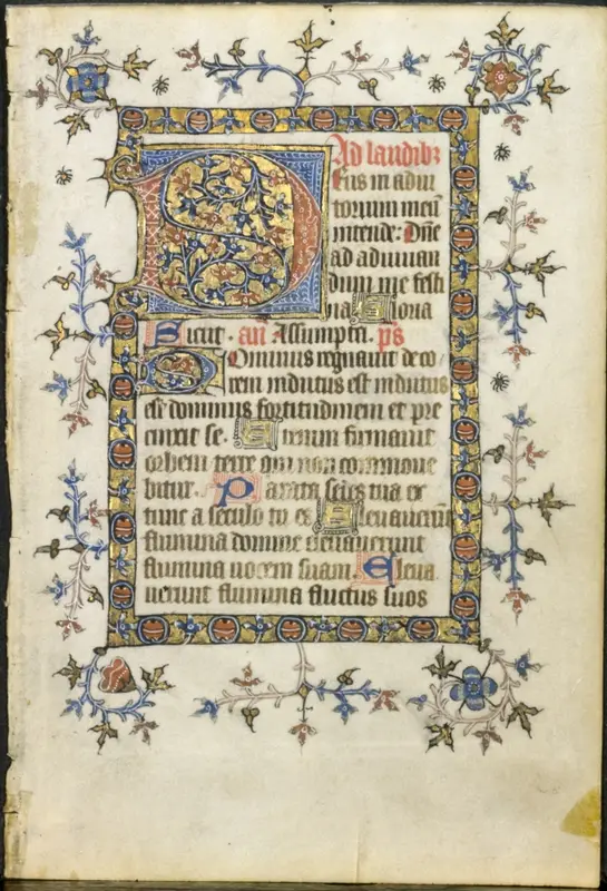 Leaf from a Book of Hours: Initial D — تصویر رکورد موزهٔ هنر کلیولند (دسترسی آزاد)