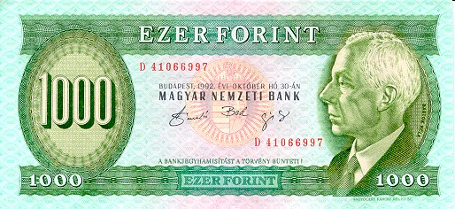 روی اسکناس — 1000 فورینت مجارستان