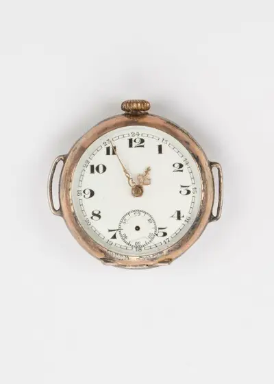 Armbanduhr, umgebaute Taschenuhr, wohl Schweiz, um 1900 — تصویر رکورد یوروپیانا