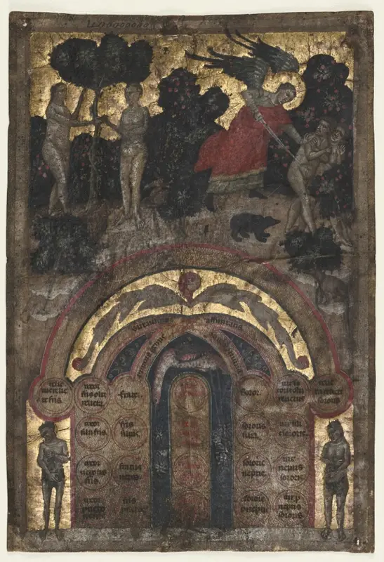 Leaf from a Volume of Johannes Andrea's "Lectura super arboris consanguinitatis et affinitatis: Table of Affinity" — تصویر رکورد موزهٔ هنر کلیولند (دسترسی آزاد)
