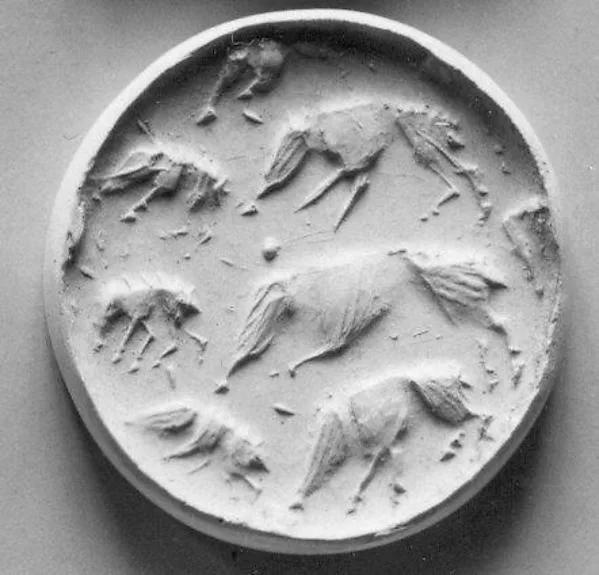 Low hemispheroid seal — تصویر رکورد موزهٔ متروپولیتن (دسترسی آزاد)