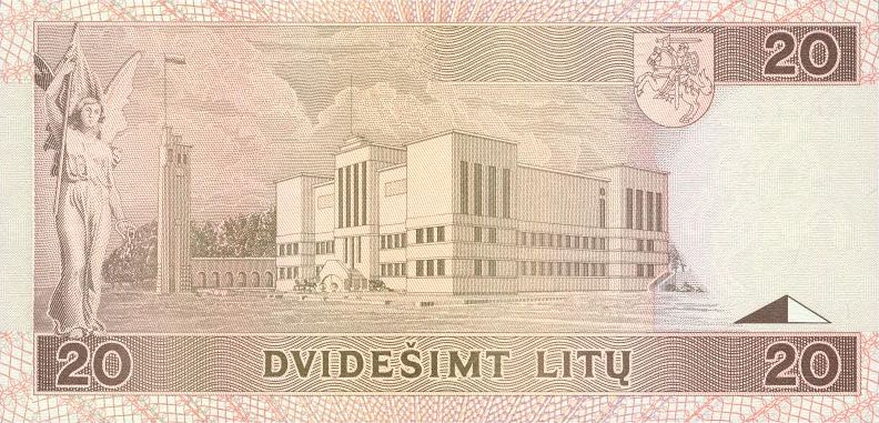 پشت اسکناس — 20 لیتاس لیتوانی