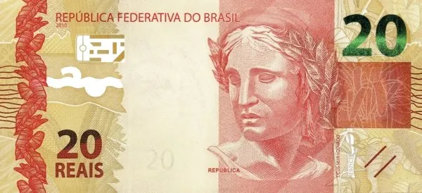 روی اسکناس 20 reais رئال برزیل