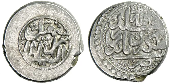 روی و پشت «۶ شاهی — شاه اسماعیل سوم صفوی، ۱۷۵۳–۱۷۵۶ م» — عکس رکورد کاتالوگ نومیستا