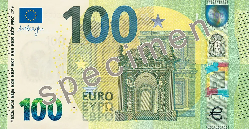 روی اسکناس €100 یورو