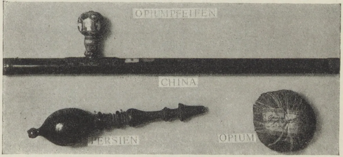 Fotografie zweier Opiumpfeifen — تصویر رکورد یوروپیانا