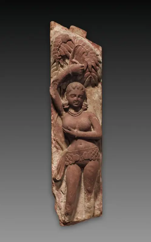 Railing Pillar with a Yakshi (Female Nature Divinity) — تصویر رکورد موزهٔ هنر کلیولند (دسترسی آزاد)