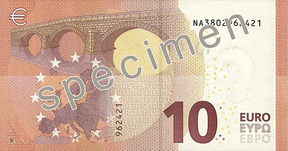 پشت اسکناس €10 یورو