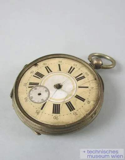 Zylindertaschenuhr mit Silbergehäuse und Emailzifferblatt — تصویر رکورد یوروپیانا