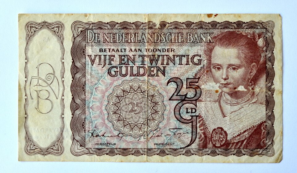 روی اسکناس — 25 gulden هلند