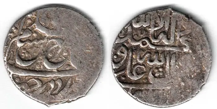 روی و پشت «۱ عباسی — شاهرخ‌شاه افشار، ۱۷۴۸–۱۷۵۵ م» — عکس رکورد کاتالوگ نومیستا