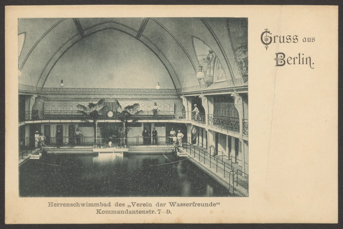 Ansichtskarte Herrenschwimmbad, Kommandantenstraße — تصویر رکورد یوروپیانا