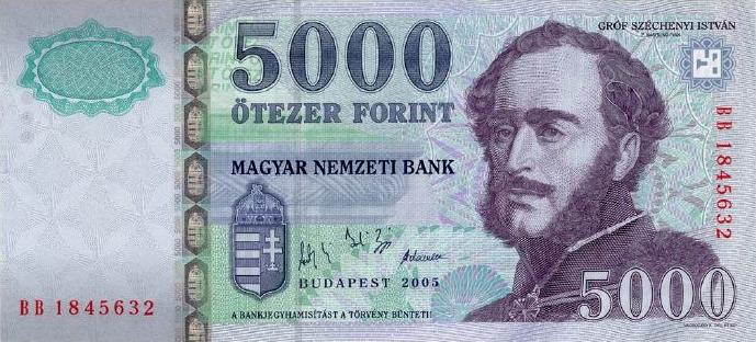 روی اسکناس — 5000 فورینت مجارستان