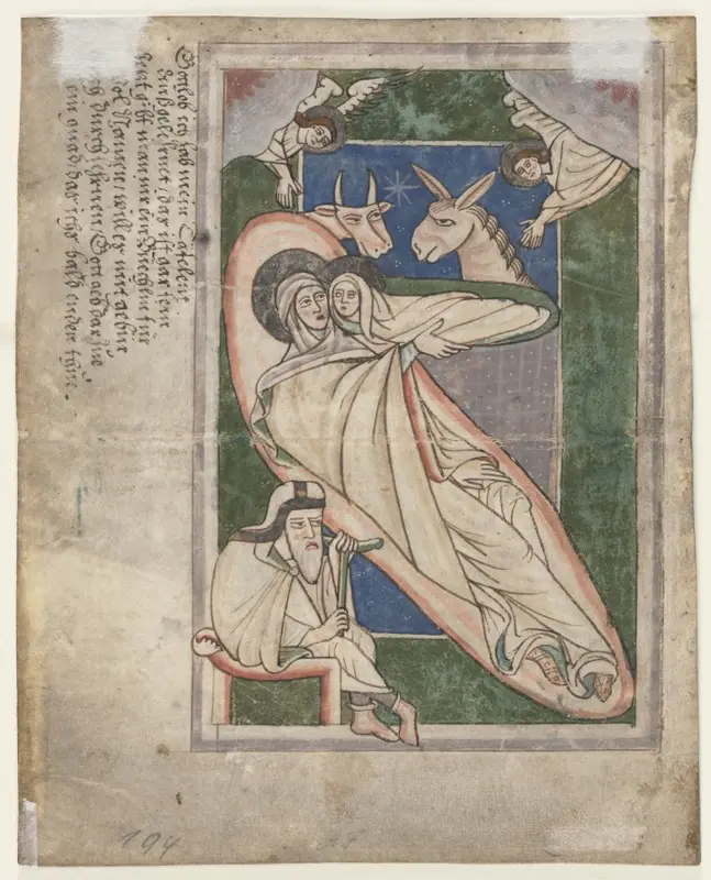 Leaf from a Psalter: Nativity (verso) — تصویر رکورد موزهٔ هنر کلیولند (دسترسی آزاد)
