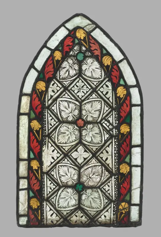 Stained Glass Panel with Aconite Leaves — تصویر رکورد موزهٔ هنر کلیولند (دسترسی آزاد)