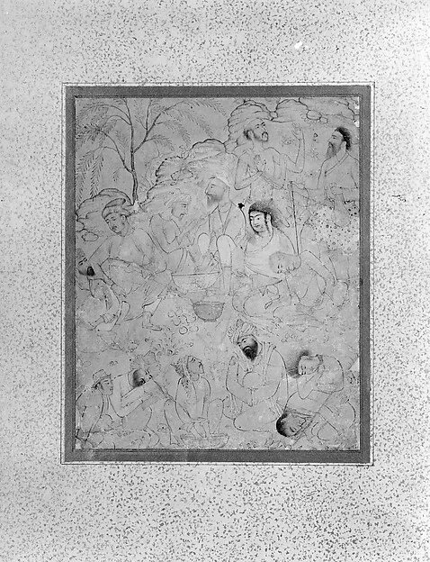 مردانی در حال تهیه مادهای مستکننده در دشت و صحرا — نمای تکمیلی ثبتشده در رکورد موزه